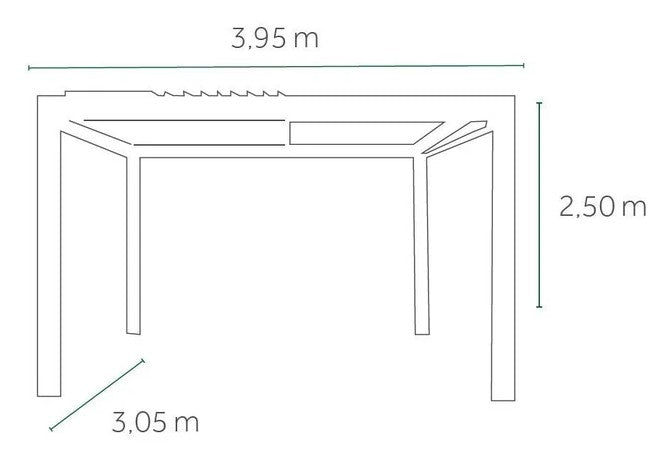 Cabrio Pergola mit Motor inkl Leds 4 x 3 Meter Anthrazit