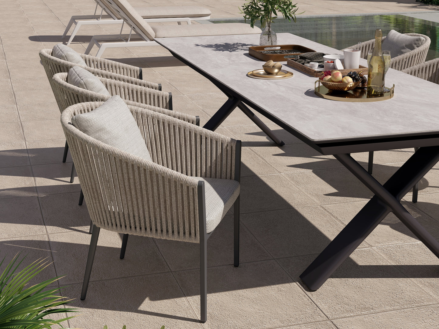 Luvia Stapelstuhl normal rope Sand