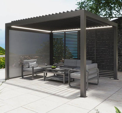 Cabrio Pergola mit Motor inkl Leds 4 x 3 Meter Anthrazit
