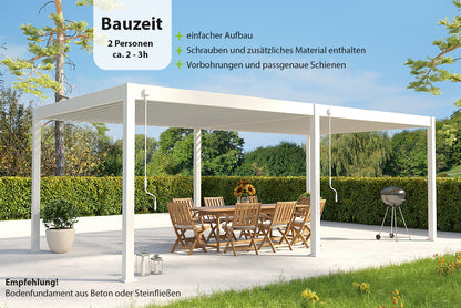 Elegance - Vollaluminium 7,2 x 3,6 Meter Weiß