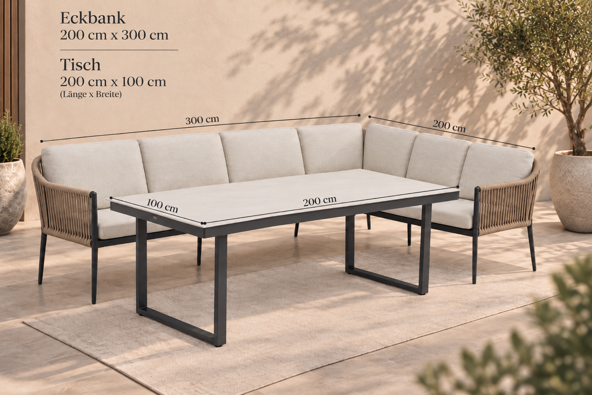 Cali Eckbank Gruppe Sand XL