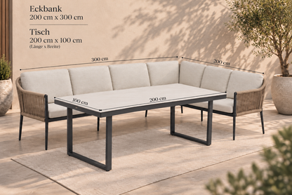 Cali Eckbank Gruppe Sand XL