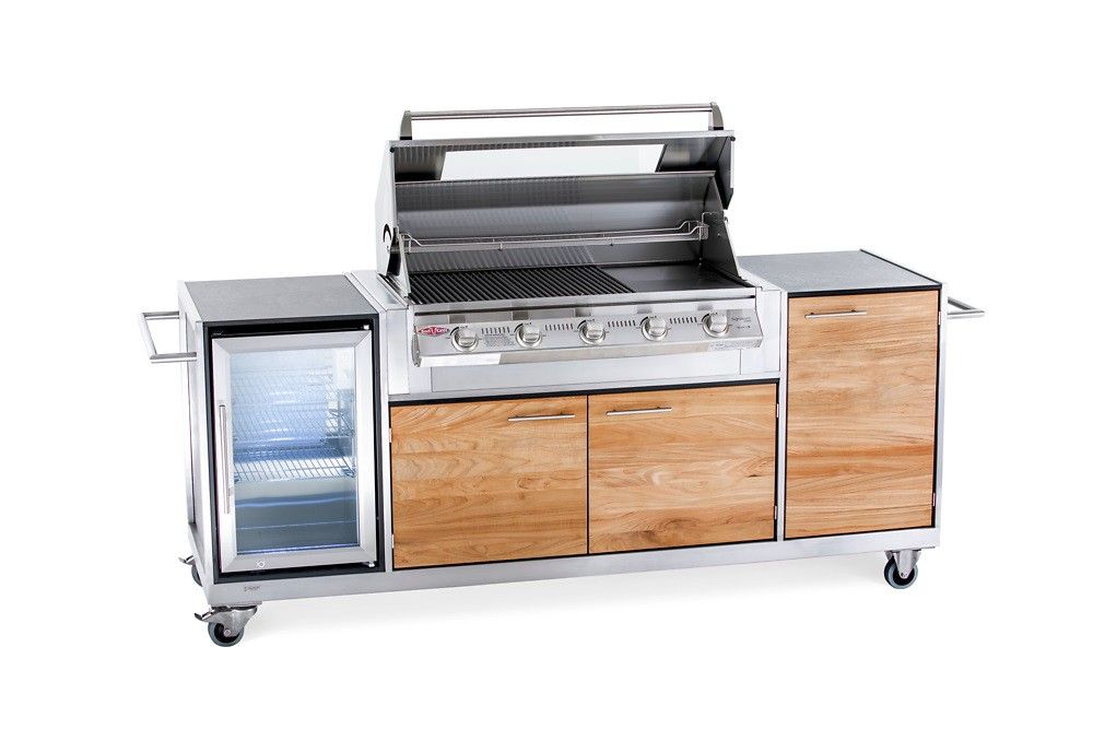GAS-GRILLWAGEN PRO TEAK-FRONT (Front Teak / Exkl. Geräte)
