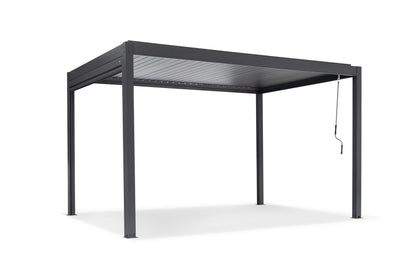 Pergola Sky Plus inkl LEDs 3 x 3 Meter - Anthrazit - Doppellamellen Dach