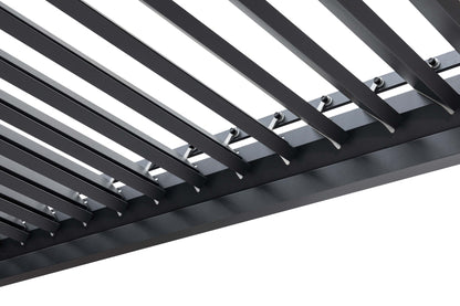 Pergola Sky Plus inkl LEDs 3 x 3 Meter - Anthrazit - Doppellamellen Dach
