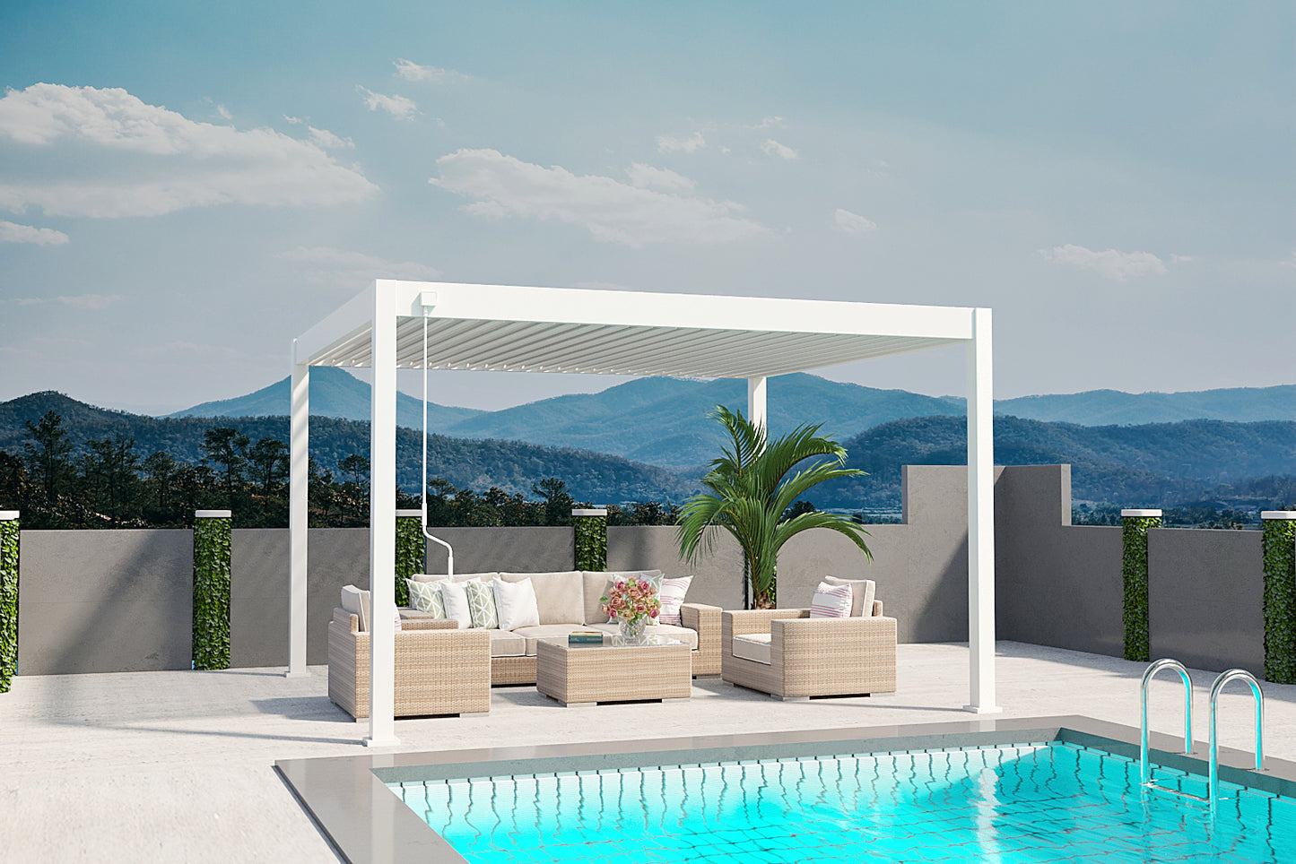 Elegance - Vollaluminium 3,6 x 4 Meter Weiß