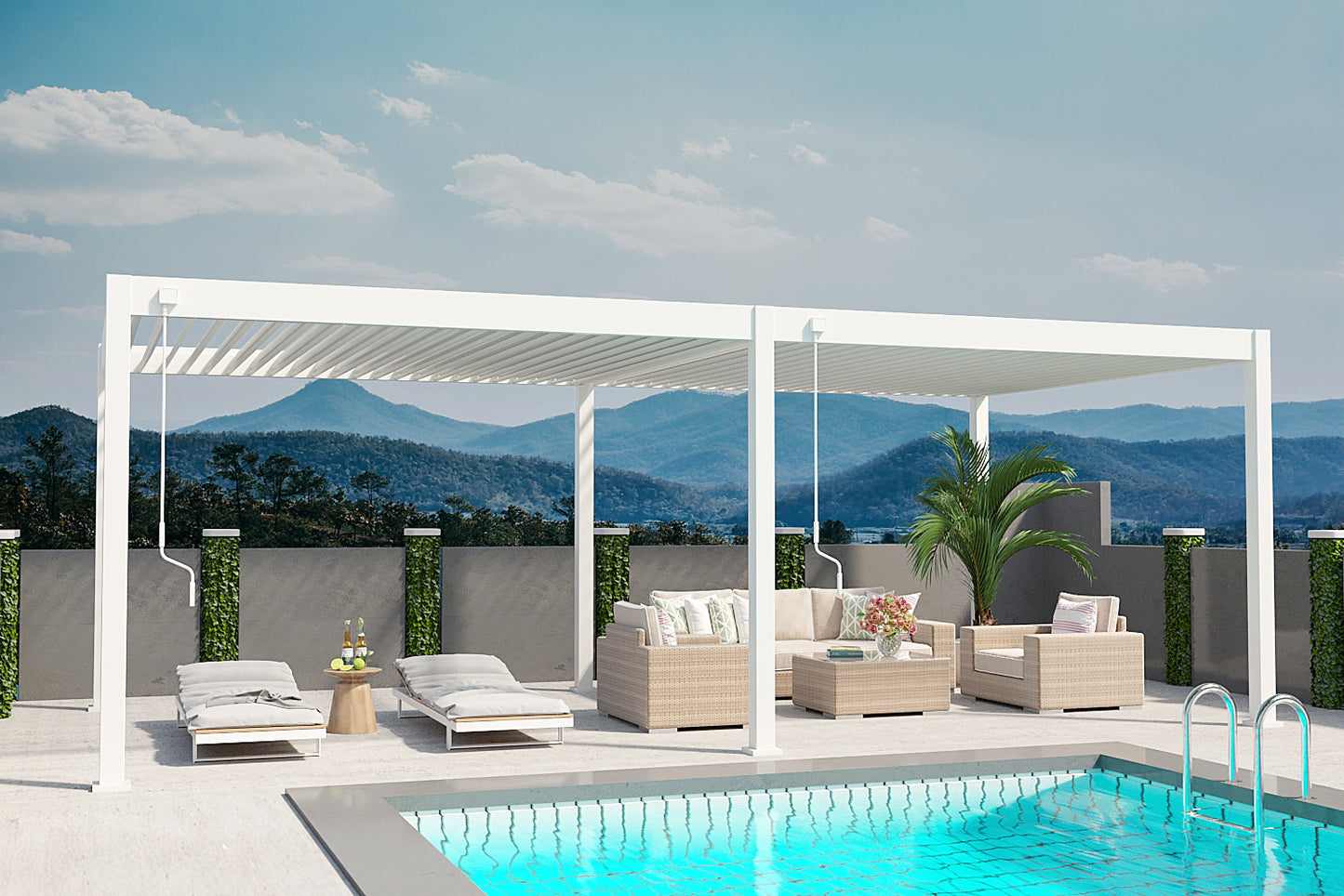 Elegance - Vollaluminium 7,2 x 3,6 Meter Weiß