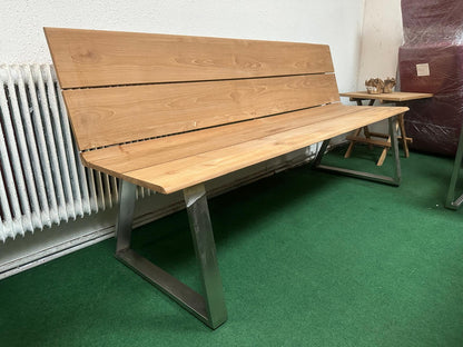 Gartenbank  Solo mit Edelstahl