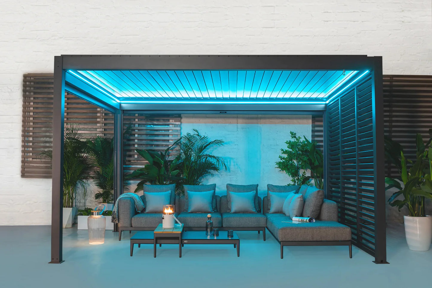 Pergola Sky Lite inkl LEDs - 4 x 3 Meter Anthrazit - Vollaluminium
