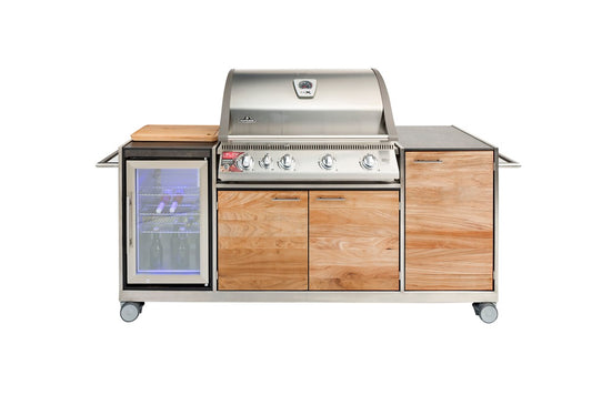 GAS-GRILLWAGEN BASIC TEAK-FRONT (Front Teak / Exkl. Grillgerät)