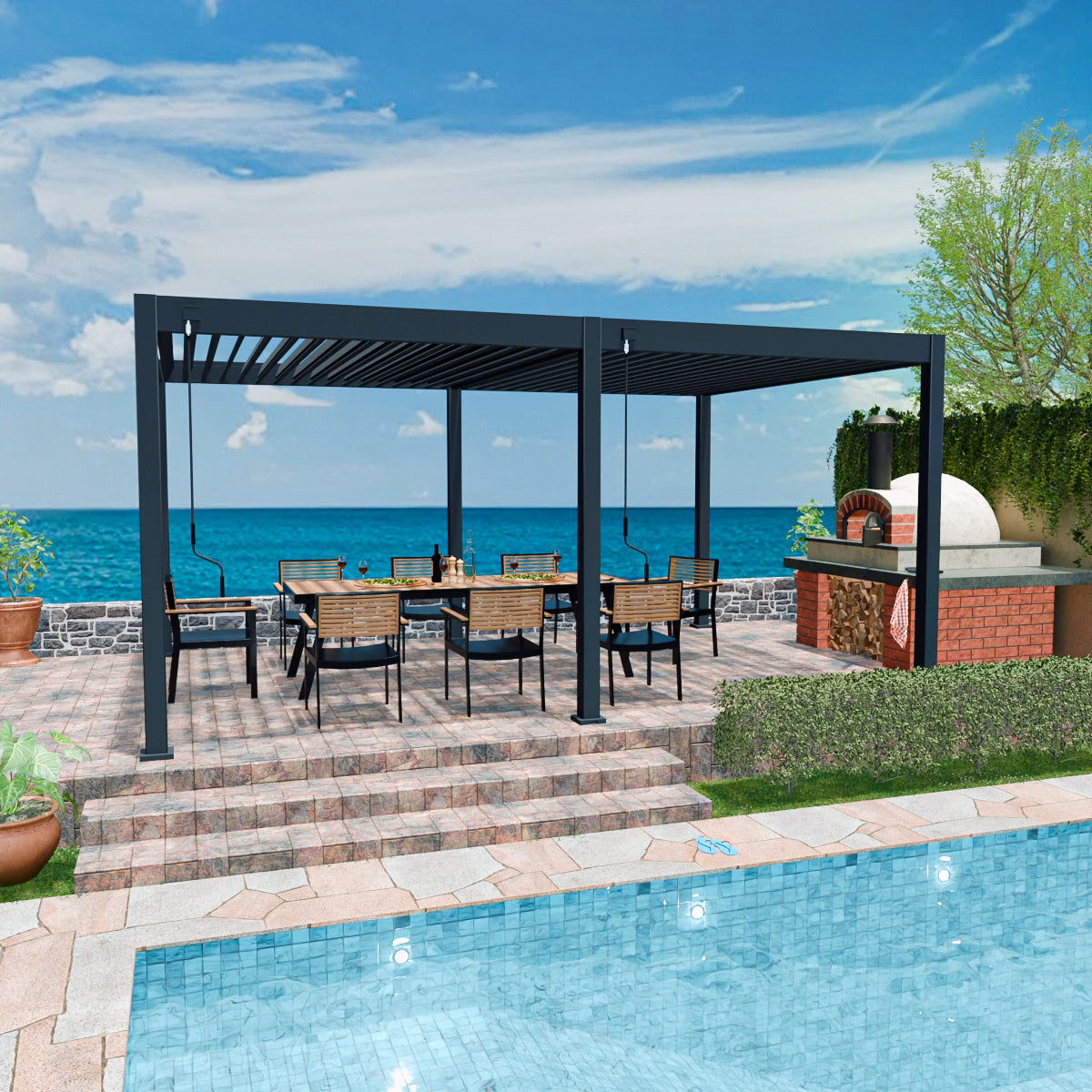Elegance - Vollaluminium 6 x 3 Meter Anthrazit