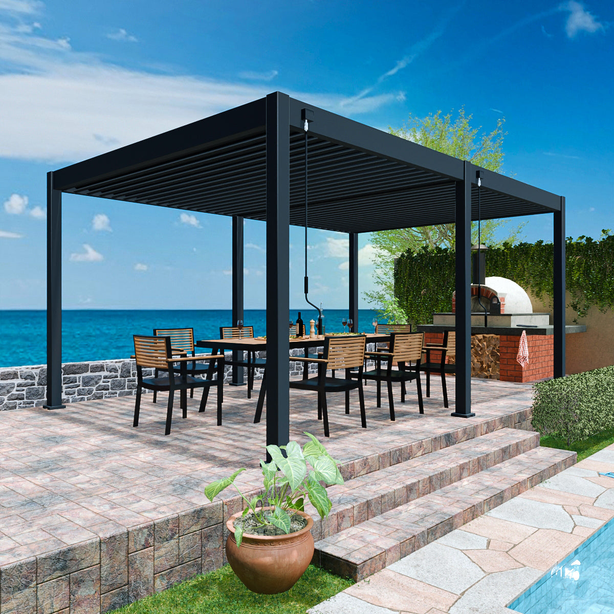 Elegance - Vollaluminium 6 x 3 Meter Anthrazit