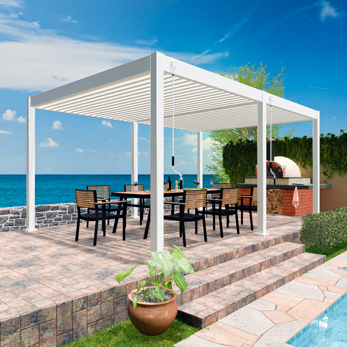 Elegance - Vollaluminium 6 x 3 Meter Weiß