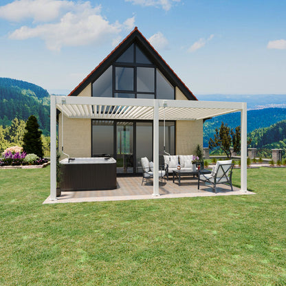 Elegance - Wandmontage - 3,6 x 5,3 meter - Vollaluminium Weiß