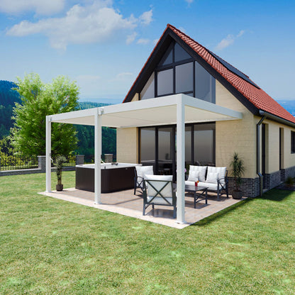 Elegance - Wandmontage - 3,6 x 5,3 meter - Vollaluminium Weiß