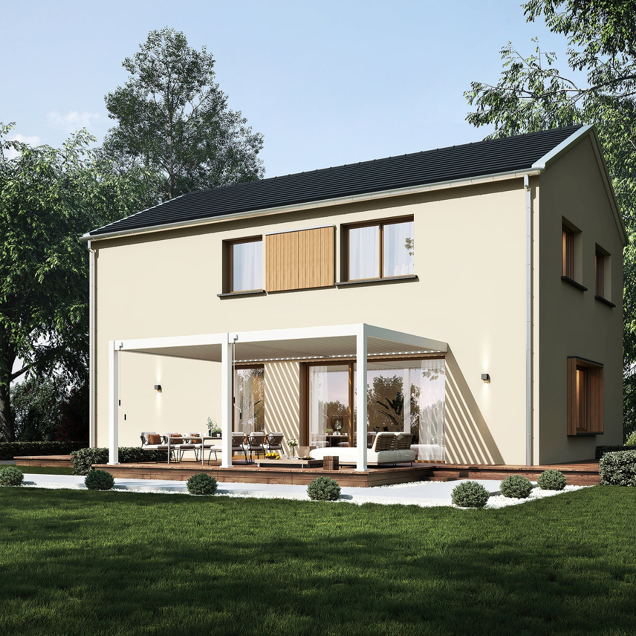 Elegance Plus - Wandmontage - 6 x 4 meter - Vollaluminium Weiß