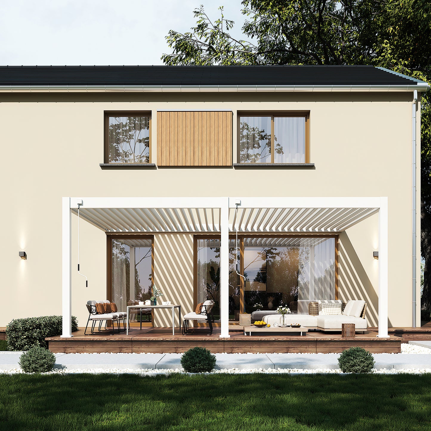 Elegance Plus - Wandmontage - 6 x 4 meter - Vollaluminium Weiß