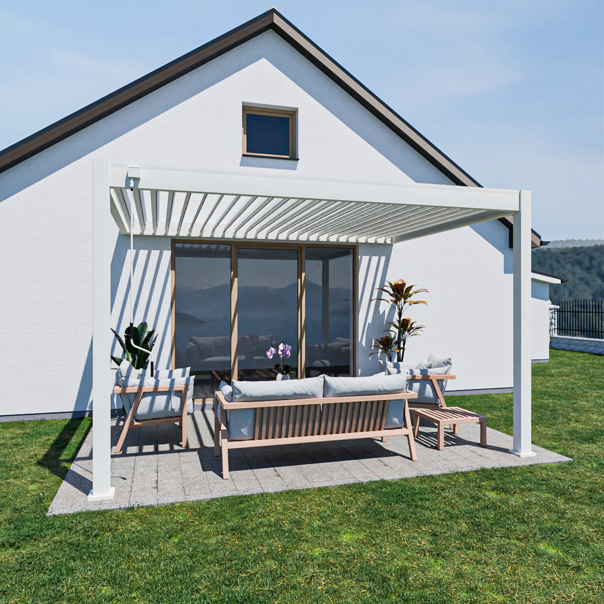 Elegance - Wandmontage - 4 x 3 meter - Vollaluminium Weiß