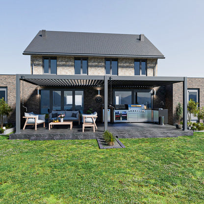 Elegance Plus - Wandmontage - 8 x 4 meter - Vollaluminium Anthrazit